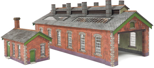 PN913 N Gauge Double Track Red Brick Engine Shed - Chester Model Centre