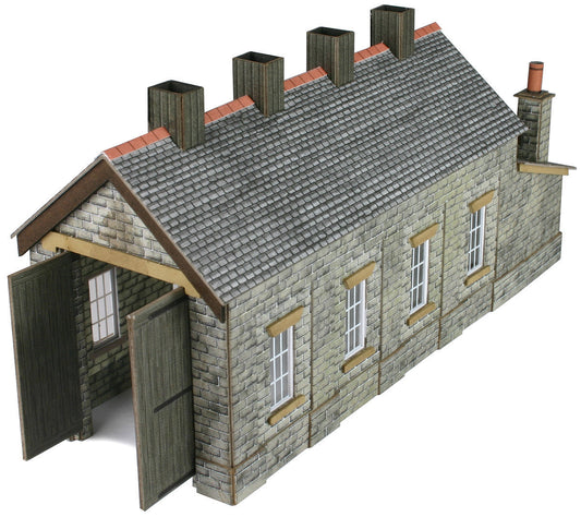 PN932 N SCALE STONE SINGLE TRACK ENGINE SHED - Chester Model Centre