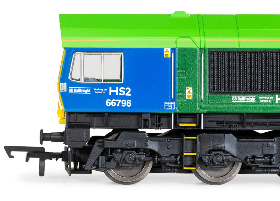 Hornby R30151 GBRf, HS2 Class 66, Co-Co, 66796 'The Green Progressor' - Era 11 - Chester Model Centre