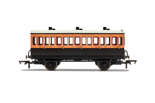 LSWR, 4 Wheel Coach, 3rd Class, Fitted Lights, 308 - Era 2 - Chester Model Centre
