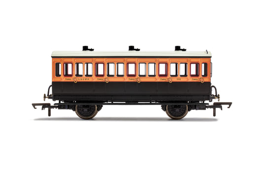 LSWR, 4 Wheel Coach, 3rd Class, Fitted Lights, 302 - Era 2 - Chester Model Centre