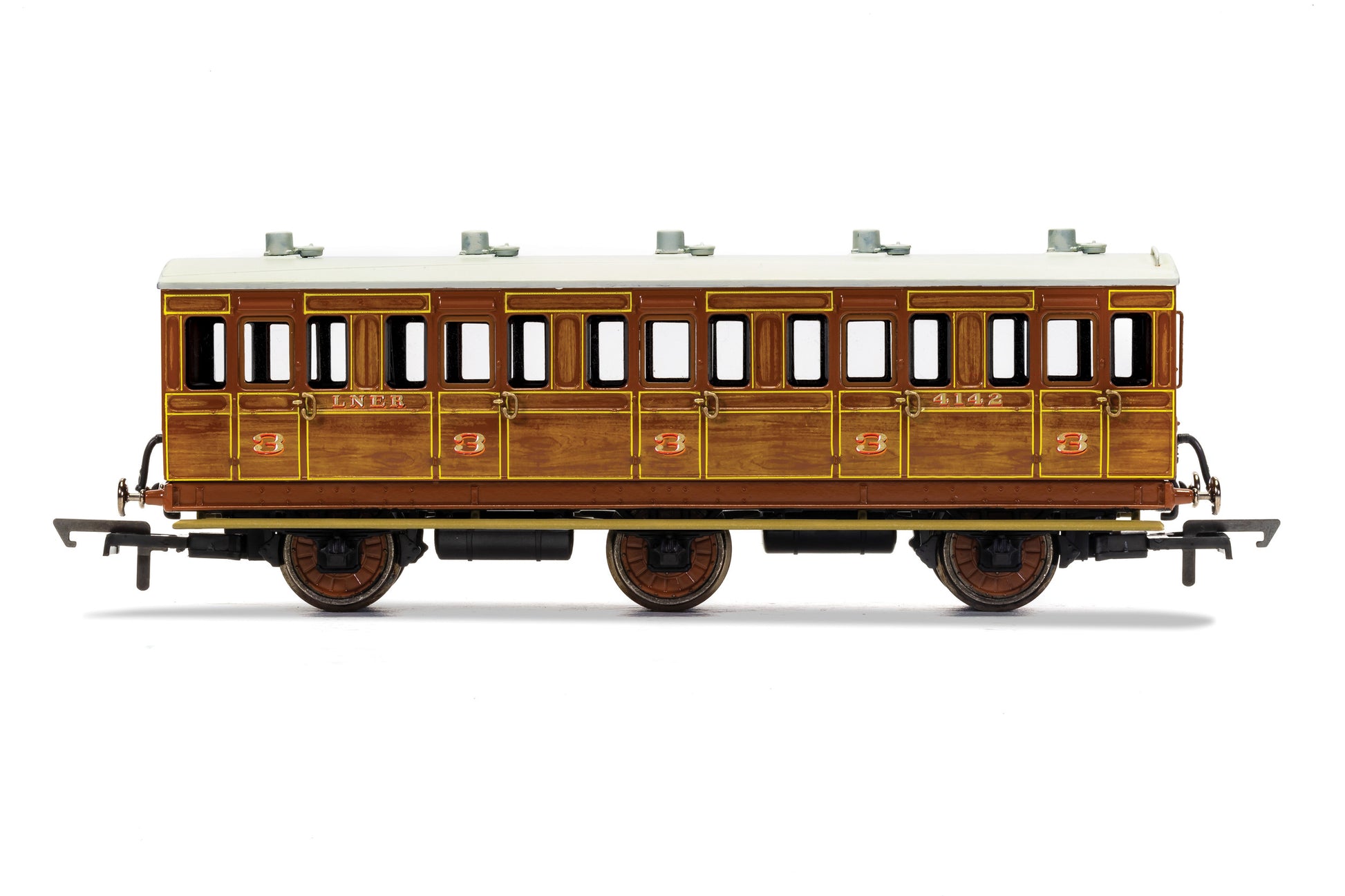 LNER, 6 Wheel Coach, 3rd Class, Fitted Lights, 4142 - Era 3 - Chester Model Centre