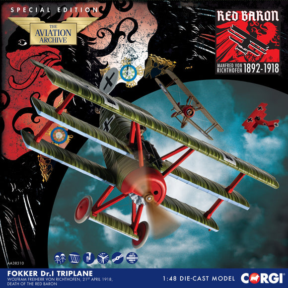 Fokker DR.1 Triplane, Wolfram Freiherr von Richthofen, 21st April 1918, Death of the Red Baron - Special Edition - Chester Model Centre