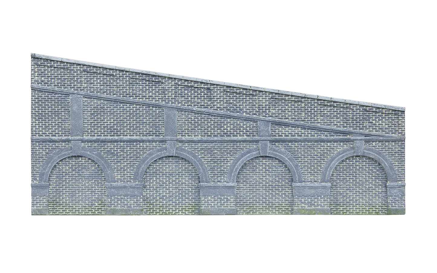 Mid Stepped Arched Retaining Walls x2 (Engineers Blue Brick) - Chester Model Centre