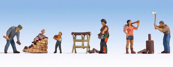 NOCH HO CHOPPING WOOD (5) FIGURE SET - Chester Model Centre