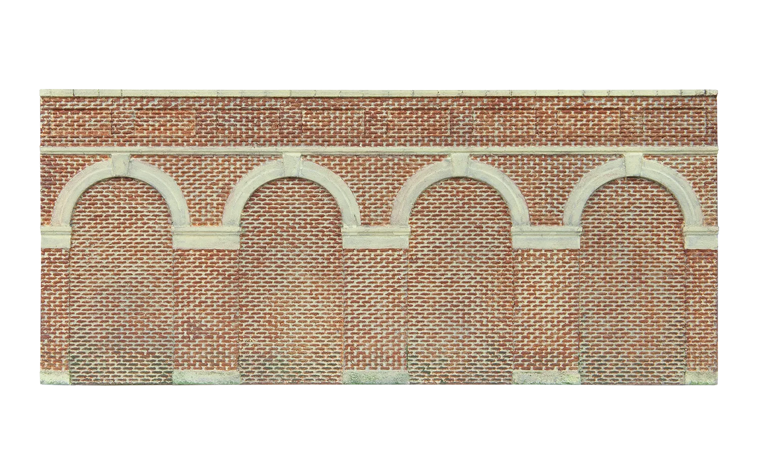 Mid Level Arched Retaining Walls x2 (Red Brick) - Chester Model Centre