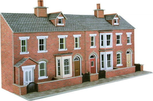 PO274 OO Gauge Low Relief Terraced House Fronts (Red Brick) - Chester Model Centre