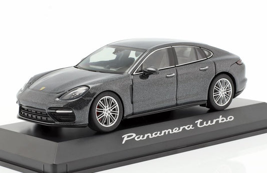 Minichamps Porsche Panamera Turbo 2nd Generation 2016 Vulkan Grey Metallic - Chester Model Centre