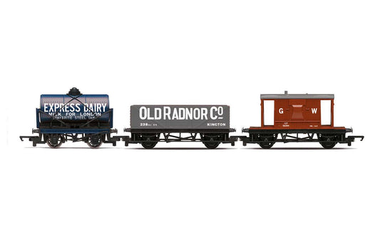 R60047 RailRoad Triple Wagon Pack, Mixed Wagons with Brake Van - Era 3 - Chester Model Centre