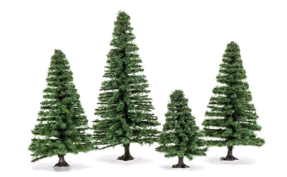 Fir Trees 4-8cm x4pcs - Chester Model Centre